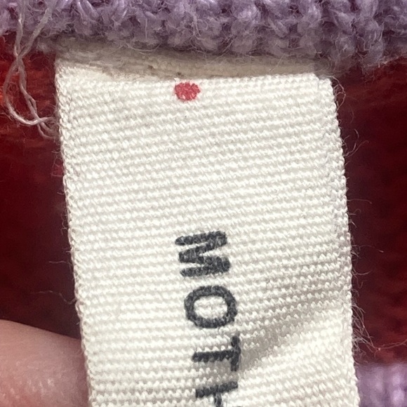 Anthropologie Moth size XS orange lilac trim  scoop neck sweater GUC - Picture 4 of 6